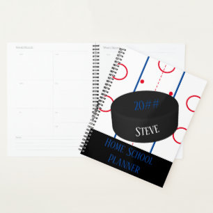 Home School Ice Hockey Puck Rink Custom Planner