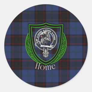 Home Scottish Clan Tartan & Crest Classic Round Sticker