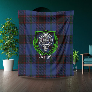 Home Scottish Clan Tartan Crest Fleece Blanket