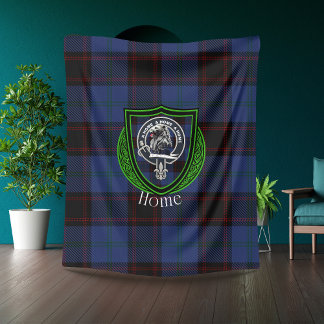 Home Scottish Clan Tartan Crest Fleece Blanket