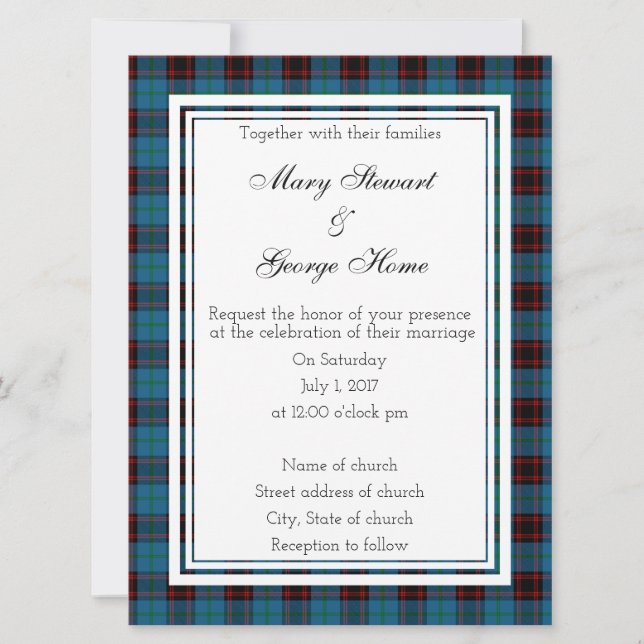 Home Scottish Wedding Invitation (Front)