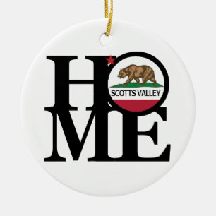 HOME Scotts Valley CA Ceramic Ornament
