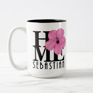 HOME Sebastian 11oz pink hibiscus Two-Tone Coffee Mug