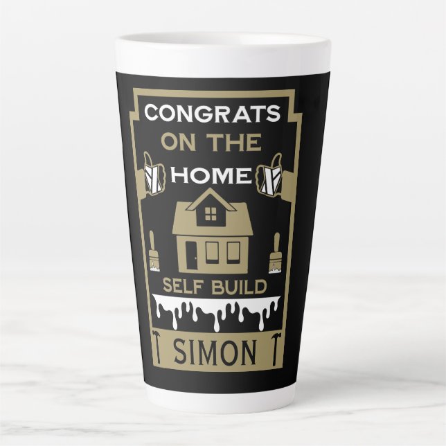 Home Self Build Congratulation Latte Mug (Front)