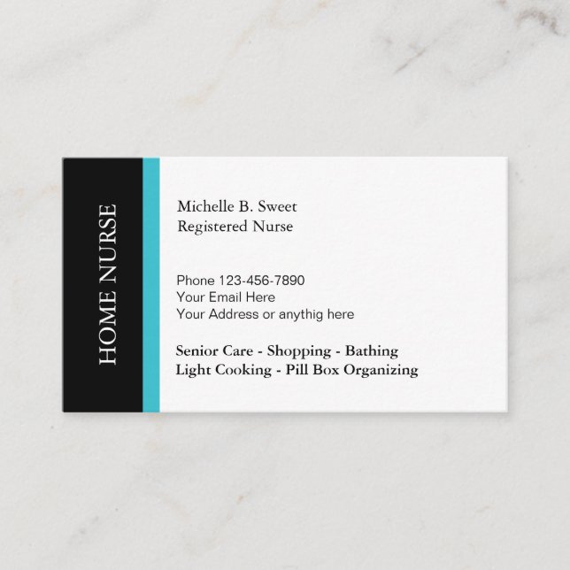 Home Senior Care Business Services Business Card (Front)