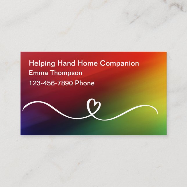 Home Senior Companion Business Contact Cards (Front)