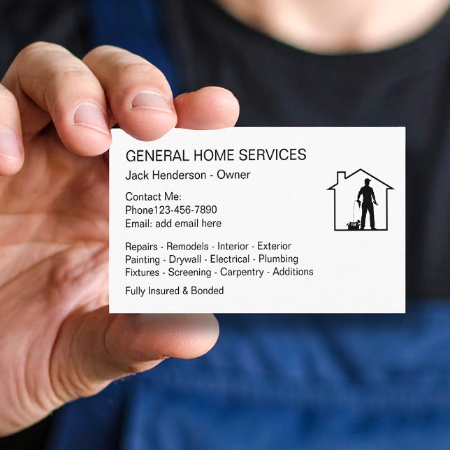 Home Services Handyman Business Card Design (Creator Uploaded)