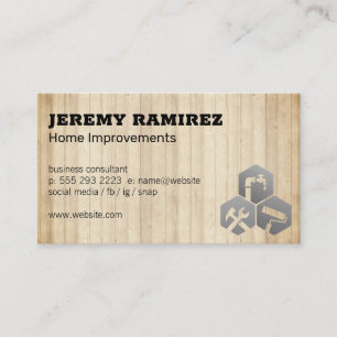Home Services Icon   Wooden Boards Business Card