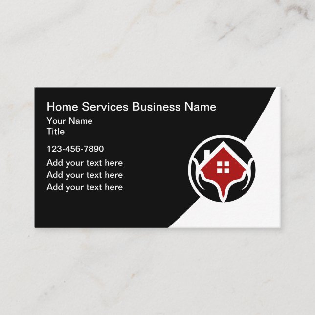 Home Services Modern Business Cards (Front)
