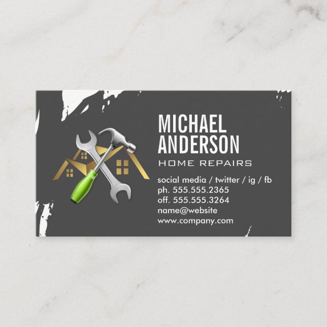 Home Services  Repair | Hardware Tools Business Card (Front)