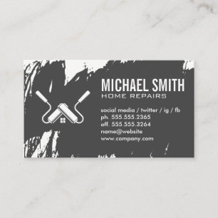 Home Services Repair   Paint Rollers Business Card