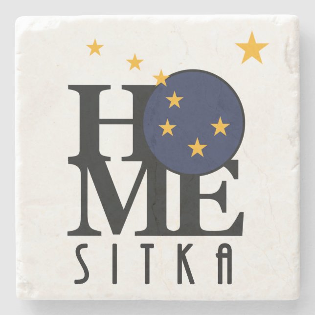 HOME Sitka Alaska Stone Coaster (Front)