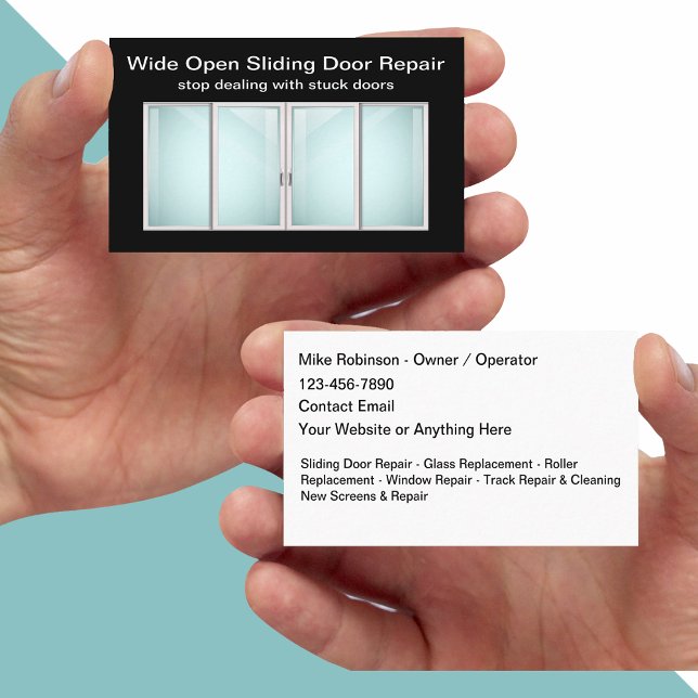 Home Sliding Doors And Repair Business Cards (Creator Uploaded)