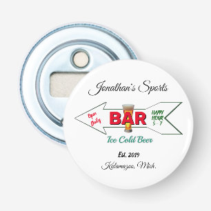 Home Sports Bar Beer Soda Button Magnetic Bottle Opener