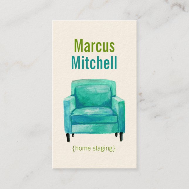 Home Staging Business Cards - easy chair (Front)