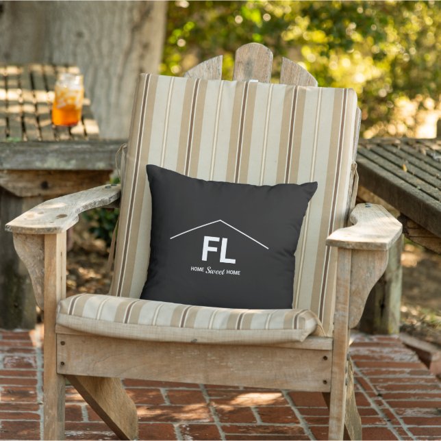 Home State Black and White Bold Letters Cushion (Chair)