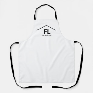 Home State Black White Bold Letters  Apron
