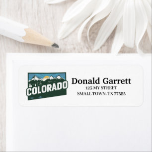 Home State Colorado Retro Colour Address Return Address Label
