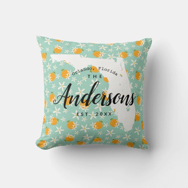 Home State Flower Florida Orange Blossom Cushion (Front)