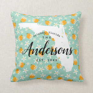 Home State Flower Florida Orange Blossom Cushion