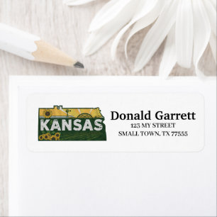 Home State Kansas Retro Colour Address Return Address Label