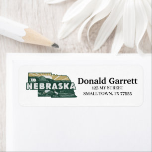 Home State Nebraska Retro Colour Address Return Address Label