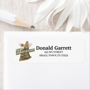 Home State New Hampshire Retro Colour Address Return Address Label