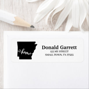 Home State Outline Heart Arkansas Address Return Address Label