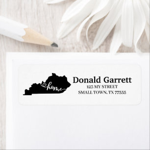 Home State Outline Heart Kentucky Address Return Address Label