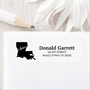 Home State Outline Heart Louisiana Address Return Address Label