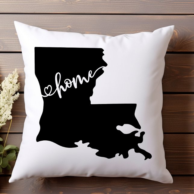Home State Outline Heart Louisiana  Cushion (Creator Uploaded)