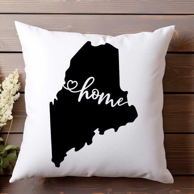 Home State Outline Heart Maine  Cushion (Creator Uploaded)