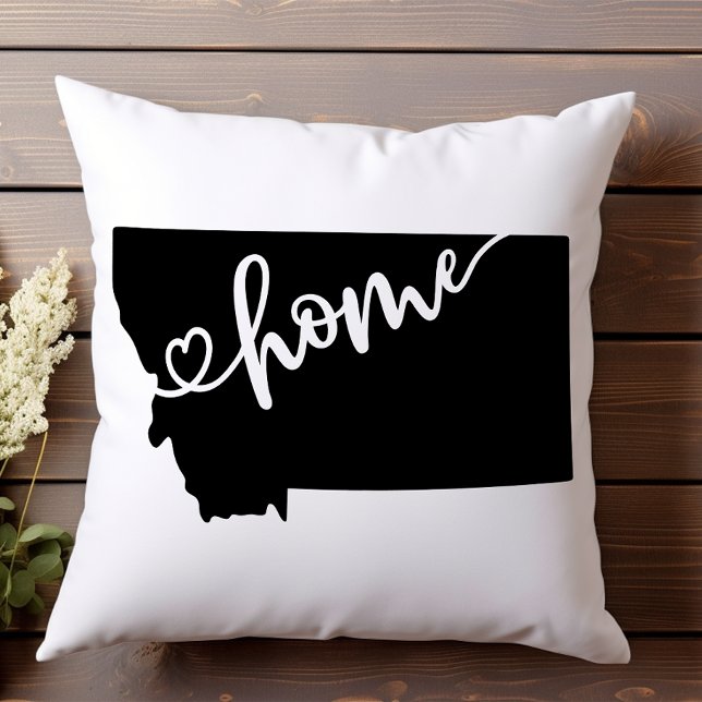 Home State Outline Heart Montana  Cushion (Creator Uploaded)