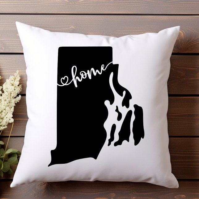 Home State Outline Heart Rhode Island Cushion (Creator Uploaded)