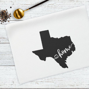 Home State Outline Heart Texas Tea Towel