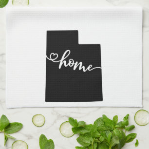 Home State Outline Heart Utah Tea Towel