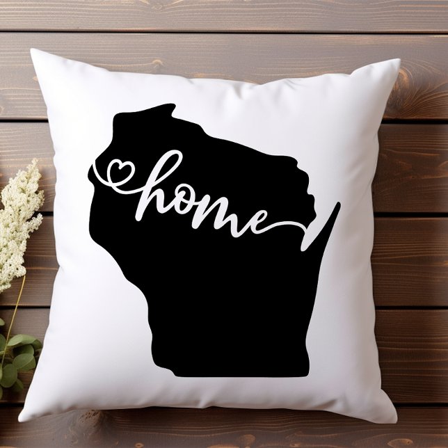 Home State Outline Heart Wisconsin  Cushion (Creator Uploaded)