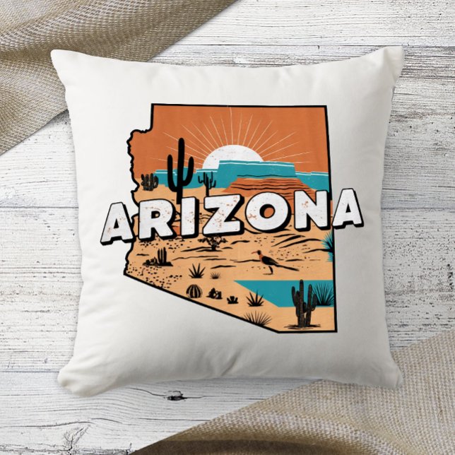 Home State Retro Colour Arizona  Cushion (Creator Uploaded)