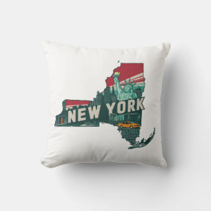 Home State Retro Colour New York Cushion