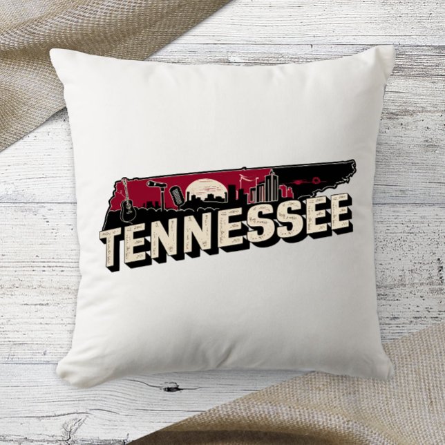 Home State Retro Colour Tennessee  Cushion (Creator Uploaded)