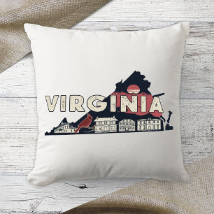 Home State Retro Colour Virginia Cushion
