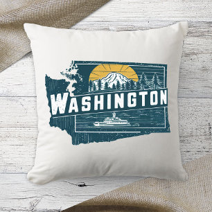 Home State Washington Retro Colour Cushion
