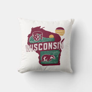Home State Wisconsin Retro Colour Cushion