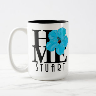 HOME Stuart Florida Blue Hibiscus 15oz Two-Tone Coffee Mug