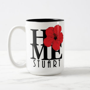 HOME Stuart Red Hibiscus 15oz Two-Tone Coffee Mug