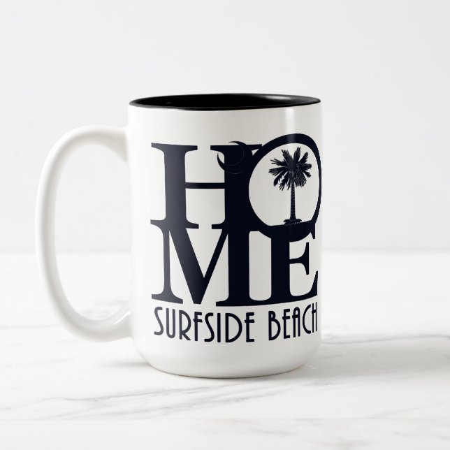 HOME Surfside Beach SC 15oz Two-Tone Coffee Mug (Left)