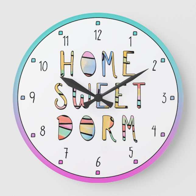 Home Sweet Dorm Large Clock (Front)