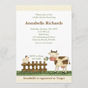 Home Sweet Farm Cow Baby Shower Invitation