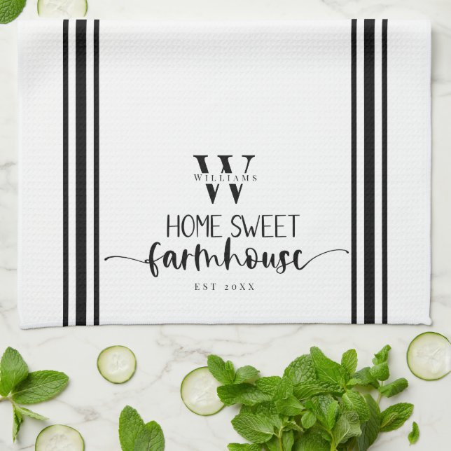 Home Sweet Farmhouse Modern Country Elegance Tea Towel (Folded)