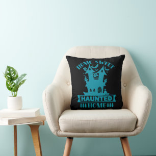 HOME SWEET HAUNTED HOME funny  halloween  Cushion